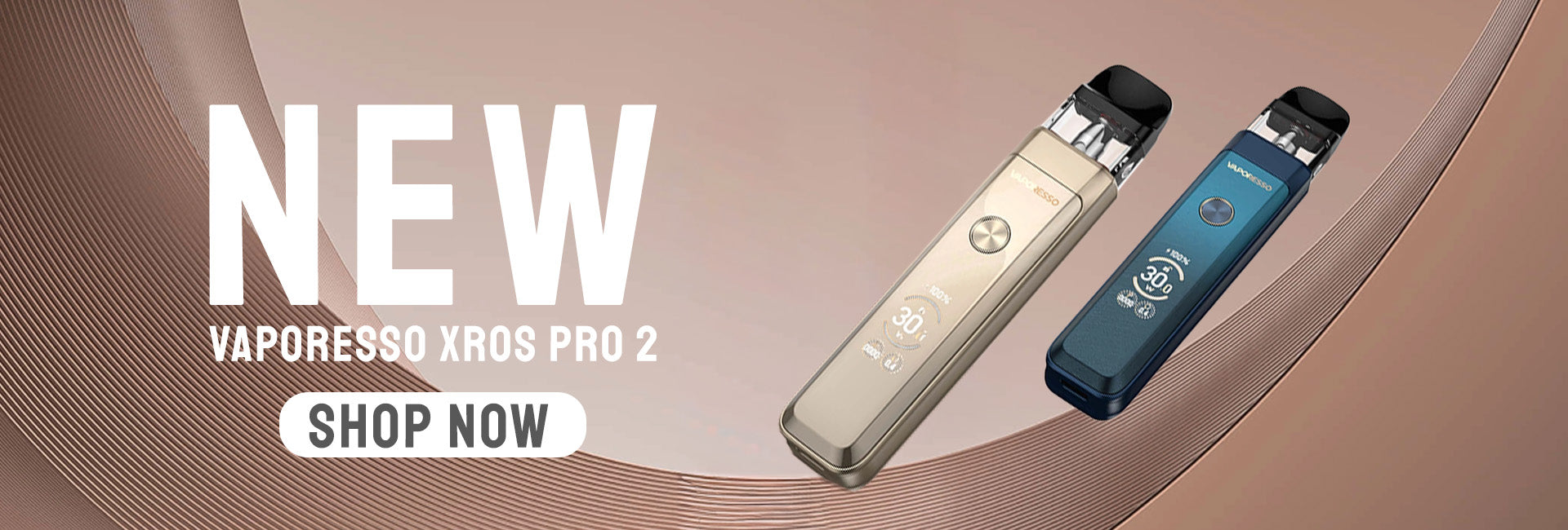 Two Vaporesso XROS Pro 2 vaping devices on a gradient background with promotional text.