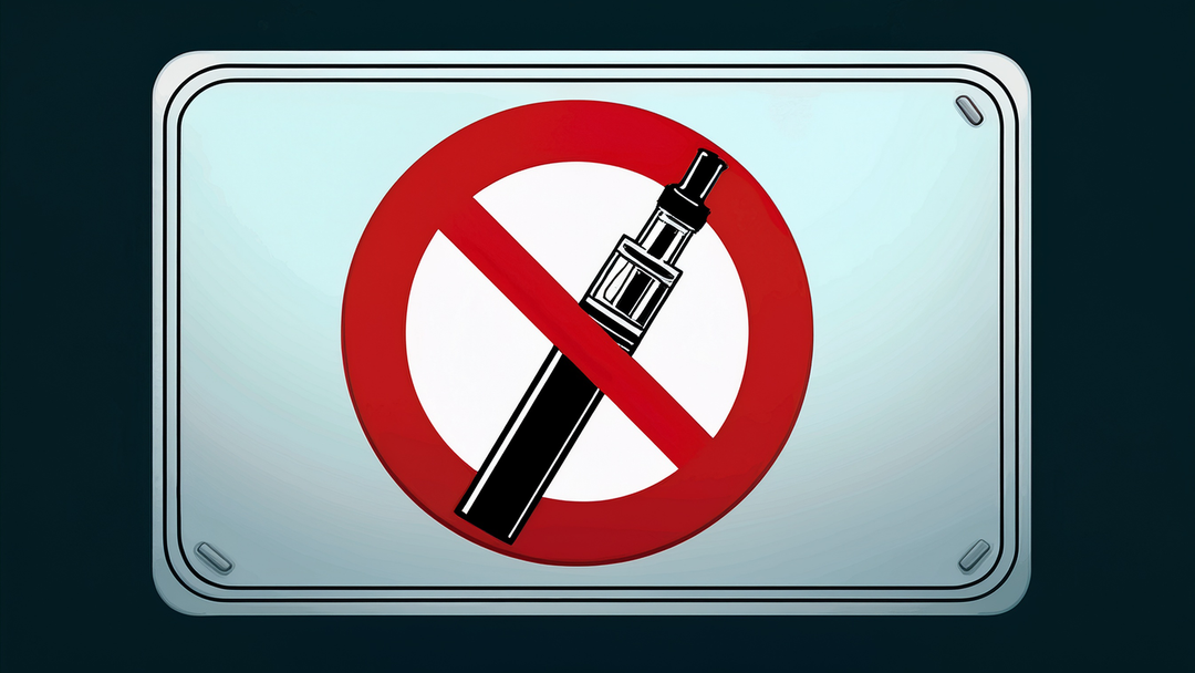 a sign showing no disposable vapes sllowed