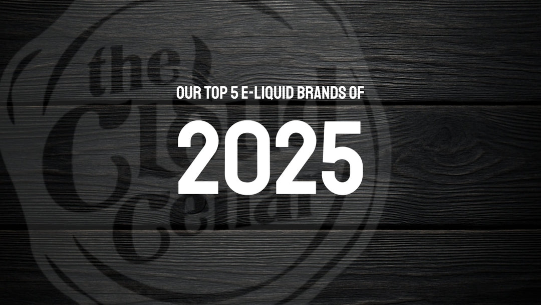 a grey wooden background with text reading the top 5 liquid brands of 2025