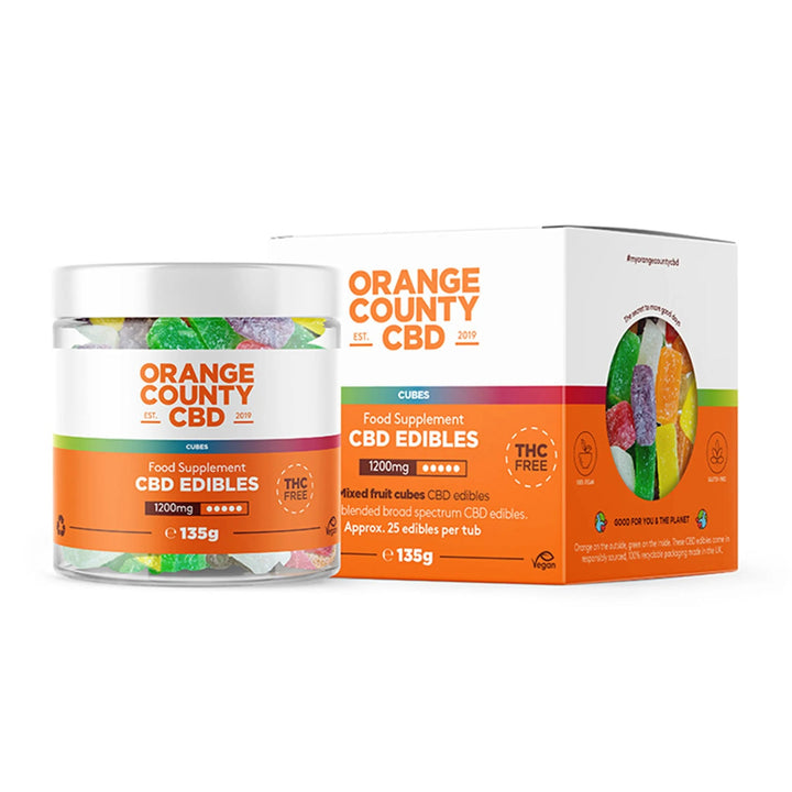 Orange County CBD Gummy Cubes Edibles | Small Tub