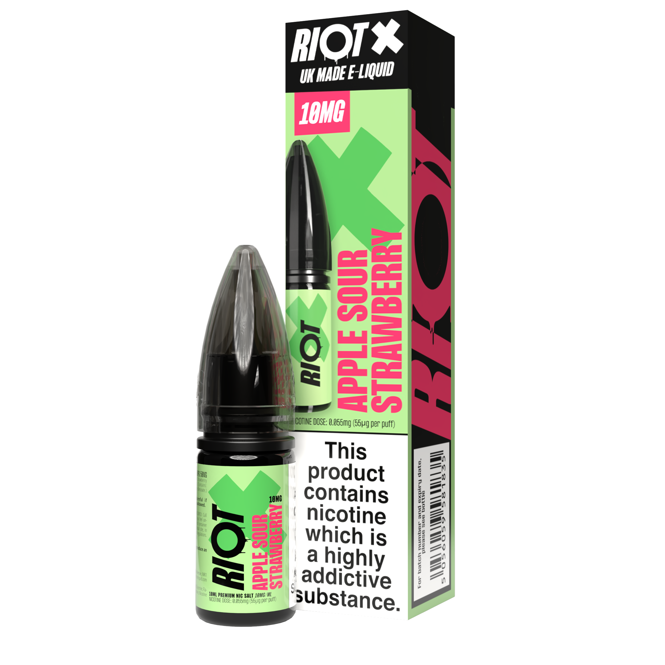 Riot X Apple Sour Strawberry Nic Salt E-liquid | 4 for £10