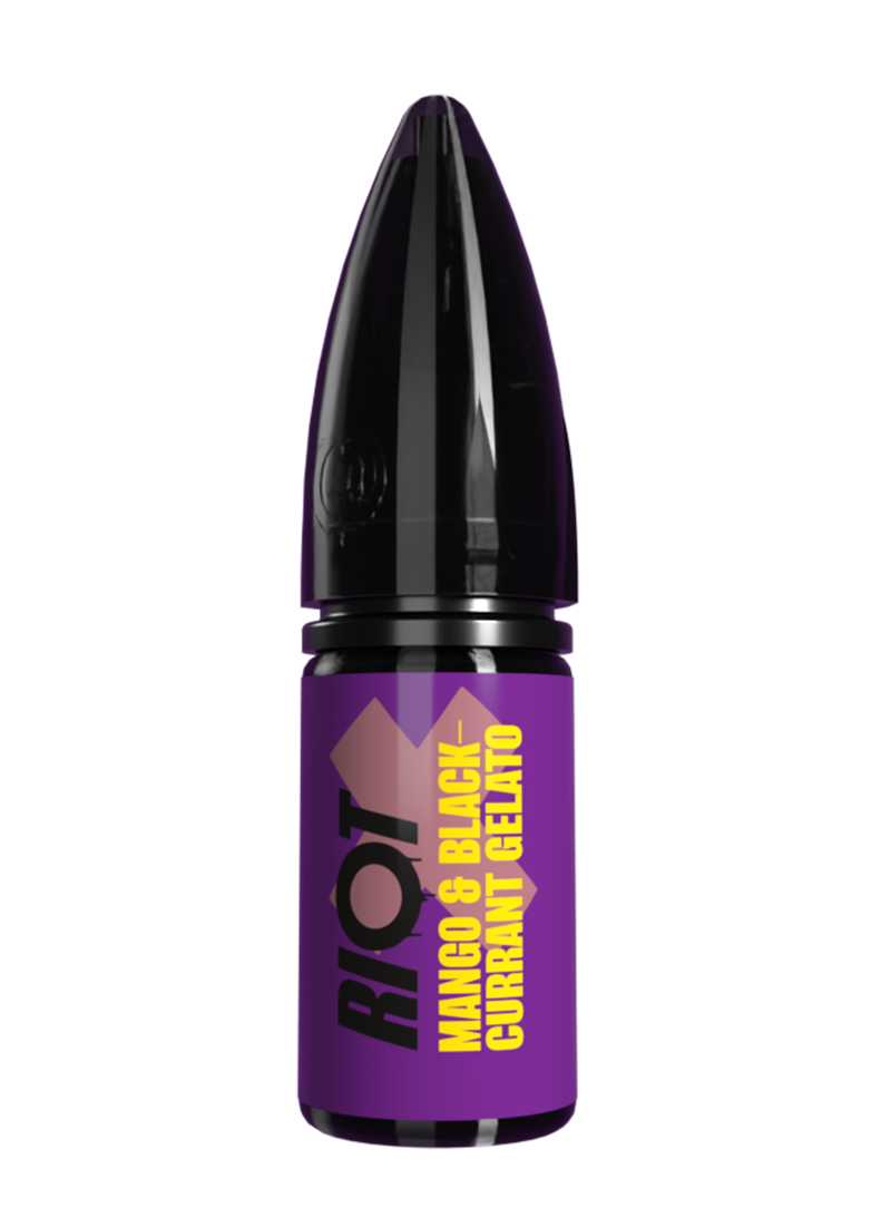 riot x mango blackcurrant gelato eliquid bottle