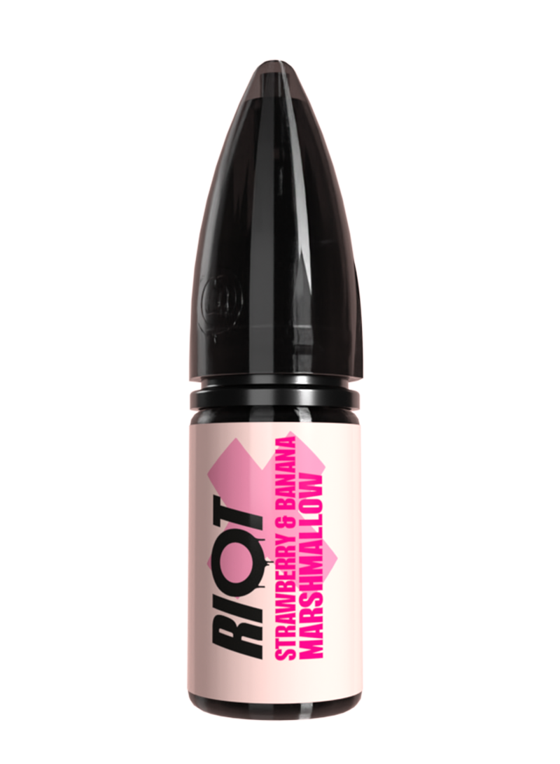 riot x strawberry banana marshmallow eliquid bottle
