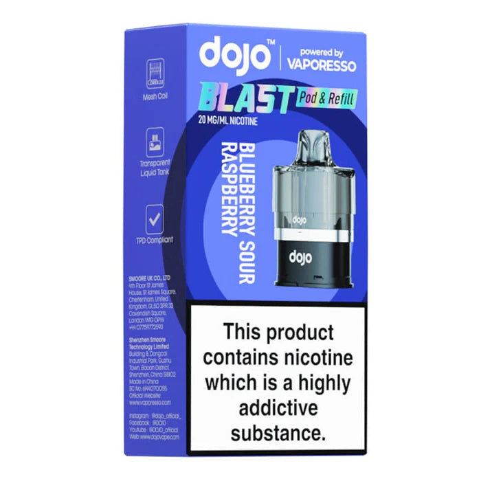 dojo blast 6000 replacement pod blueberry sour raspberry