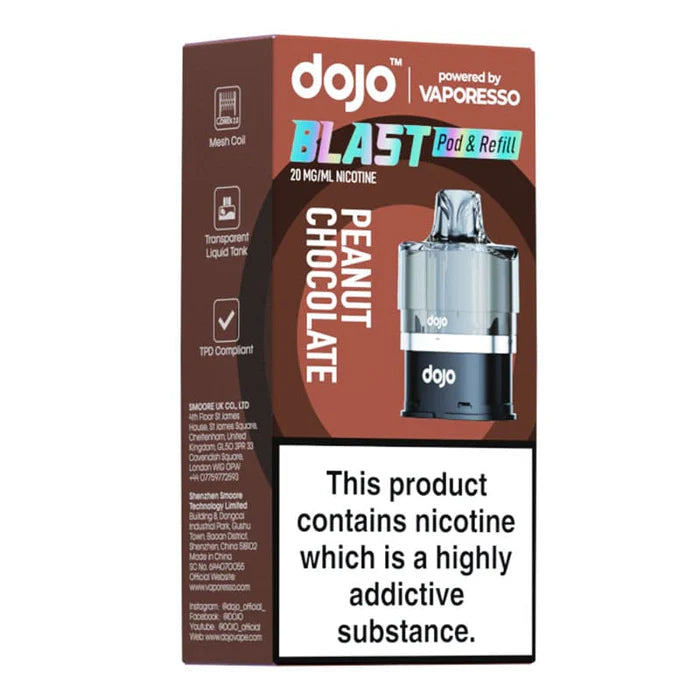 dojo blast 6000 replacement pod peanut chocolate