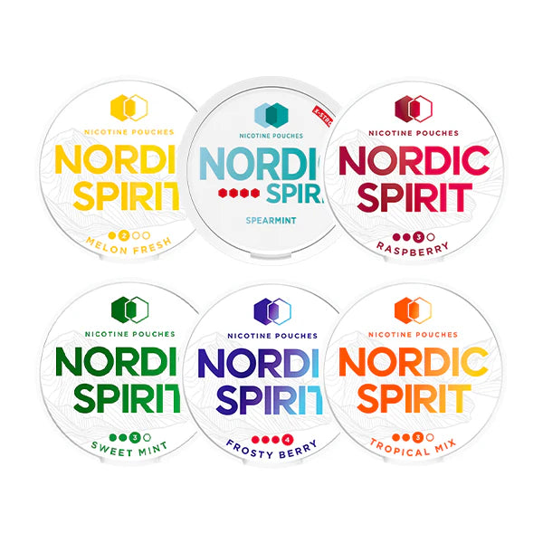 collection of 6 nordic spirit nicotine pouches