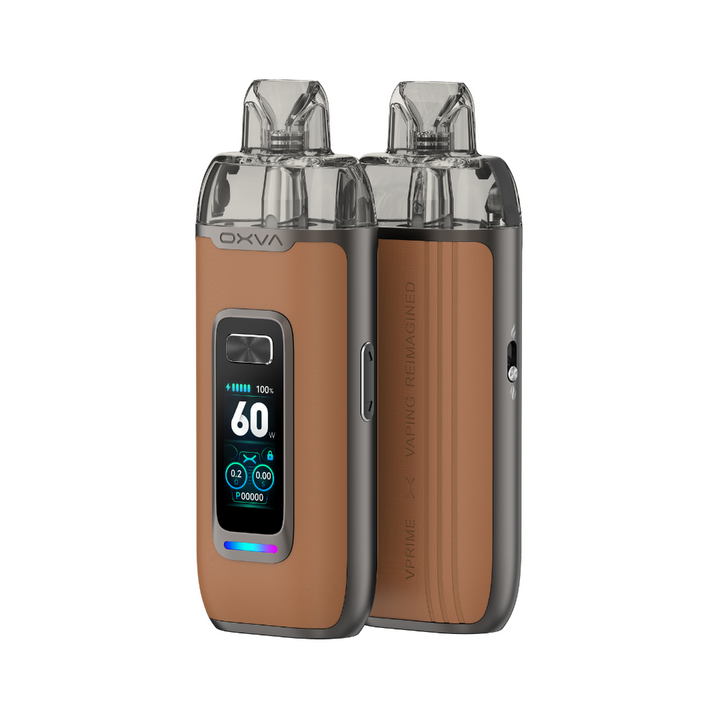 oxva vprime pod vape kit brown leather