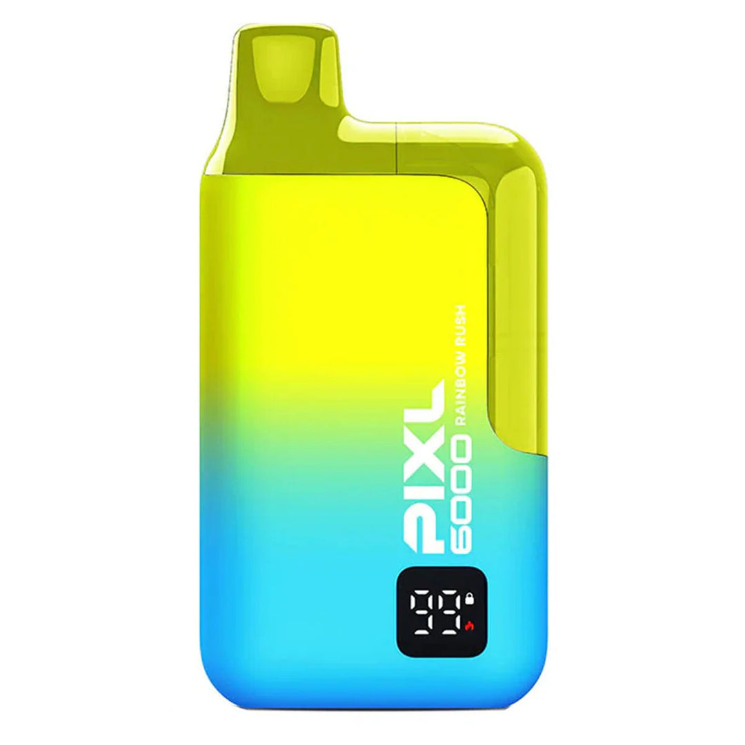 Rainbow Rush by Pixl 6000 big puff disposable vape