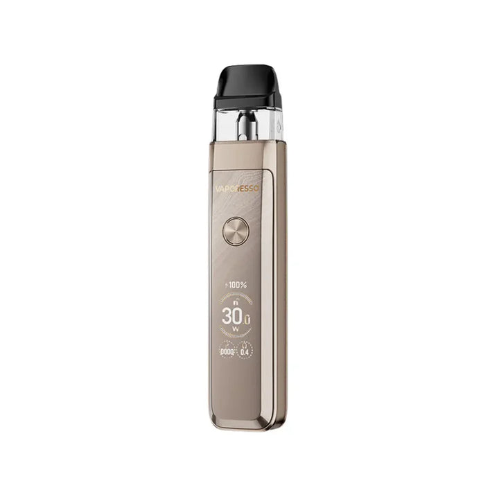Gold  Vaporesso Xros Pro 2 with brand name on a white background