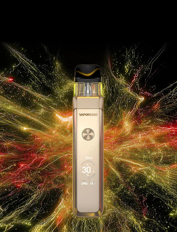 Vaporesso xros pro 2 vaping device with colorful abstract design on a black background