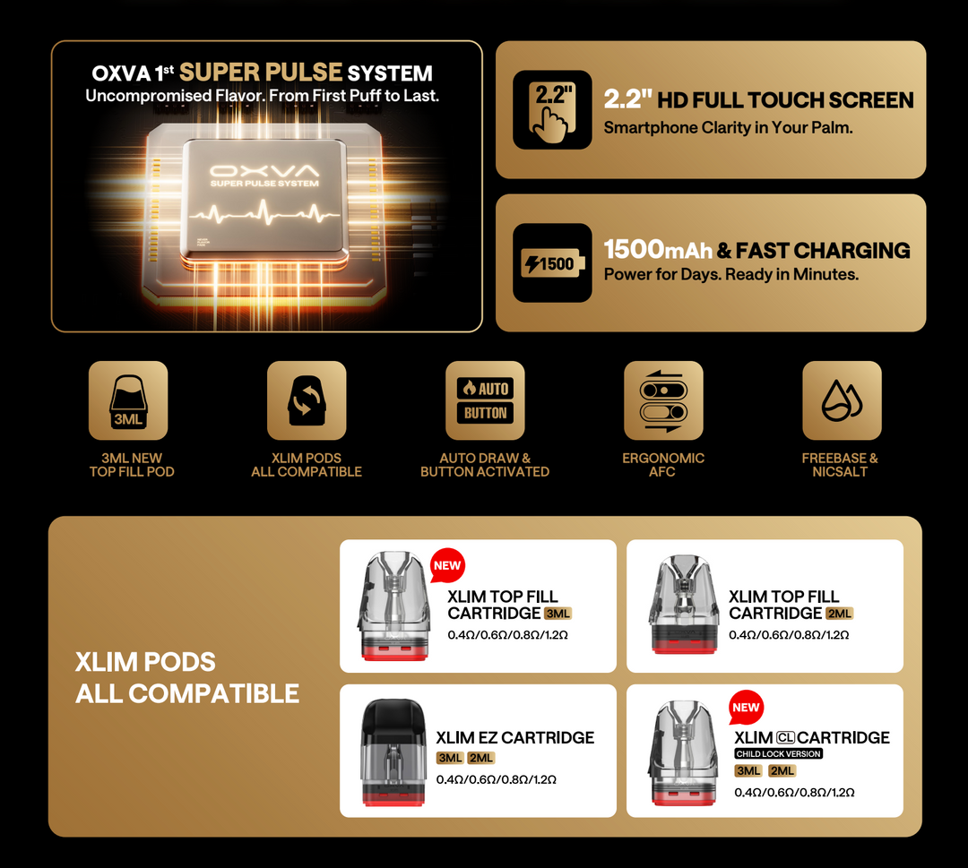 spec sheet for oxva xlim 3 ultra vape kit